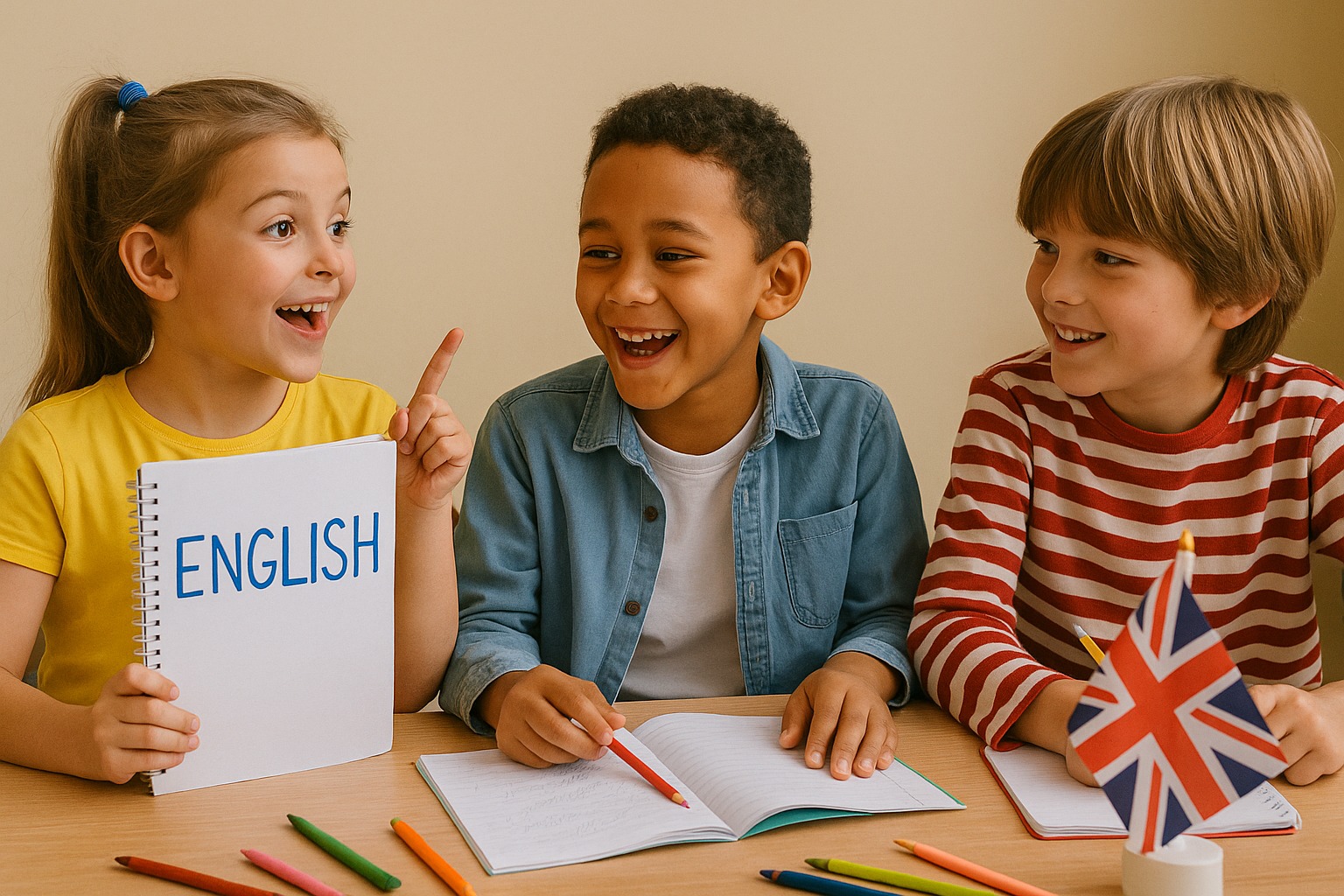 Niños aprendiendo inglés
